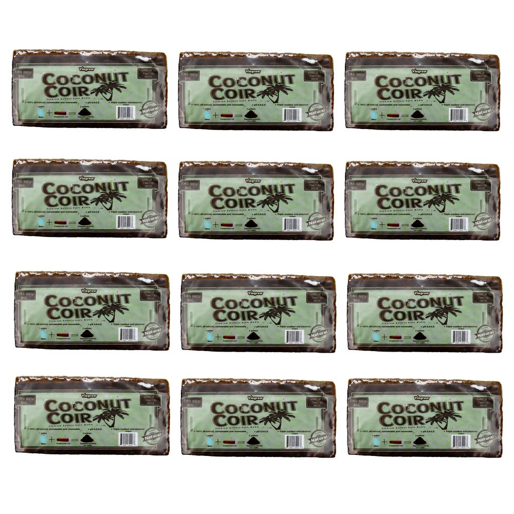 Viagrow 1.4 lbs. Premium Soilless Coconut Coir Brick Grow Media (12-Pack)